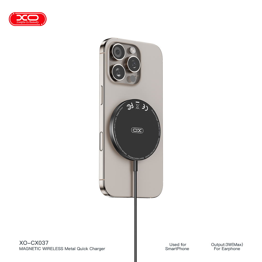 CARGADOR INALAMBRICO 15W XO-CX037 15W NEGRO